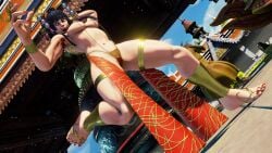 3d brutalace cosplay dead_or_alive female gold_jewelry jewelry juri_han mod muscular_female nyotengu royalty solo street_fighter