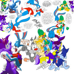 anal ass buster_bunny furball_(character) hamton_j_pig penis plucky_duck tagme text tiny_toon_adventures yaoi