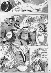 anthro build_tiger buttertoast comic feline fur furry gamma-g gay male manga masturbation muscles oral penis tiger translated