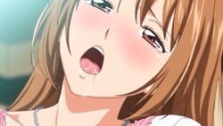 animated drooling momose_ayumu open_mouth ore_wa_kanojo_wo_shinjiteru! pearl pearls pointy_chin screencap