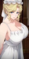 1girls ai_generated apron big_breasts blonde_hair blue_eyes breasts busty cleavage collarbone facing_viewer female female_focus female_only huge_breasts human inner_sideboob large_breasts looking_at_viewer maid maria_(victoria_maid_maria_no_hoshi) maria_(victorian_maid_maria_no_houshi) massive_breasts naked_apron no_bra short_hair shy sideboob smile smiling soles solo solo_female solo_focus tagme tagme_(artist) victoria_maid_maria_no_hoshi victorian_maid_maria_no_houshi