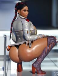 1girls 3d 3d_(artwork) african african_female apex_legends ass athletic_female big_ass big_breasts breasts celebrity cosplay dark-skinned_female female female_only huge_breasts large_breasts loba_(apex_legends)_(cosplay) looking_at_viewer nicki_minaj respawn_entertainment rude_frog tattoo thick_thighs two_tone_hair