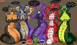 2023 2_heads abs acidicus_(ninjago) anaconda anacondrai anthro apode areola big_breasts black_body blush boa_(snake) boinae breasts claws cobra cole_(ninjago) constrictai draconcopode english_text fangpyre fangs fangtom_(ninjago) female female_only forked_tongue genitals green_body group hi_res hypnobrai jay_(ninjago) kai_(ninjago) legless lego lloyd_garmadon looking_at_viewer multi_head multicolored_body muscular muscular_female naga ninjago nipples nitriumzigma non-mammal_breasts nude open_mouth pinup pose purple_body pussy pythor_p._chumsworth_(ninjago) red_body reptile rise_of_the_snakes_(ninjago) scalie serpentine serpentine_(ninjago) skales_(ninjago) skalidor_(ninjago) smile snake snake_hood speech_bubble tail teeth text thick_naga_hips tongue tongue_out venomari zane_(ninjago)