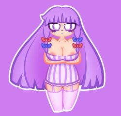 1girls angry areola_slip areolae areolae_slip braids breasts chibi chibi_style clothed female female_only large_breasts lewdnines63 long_hair nipple_slip nipples patchouli_knowledge purple_eyes purple_hair solo solo_female standing touhou