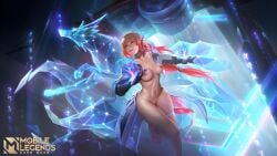 1girls breasts curvy curvy_female female female_only green_eyes guinevere_(mobile_legends) heropans mobile_legends mobile_legends:_bang_bang naked nipples nude nude_female pussy red_hair solo