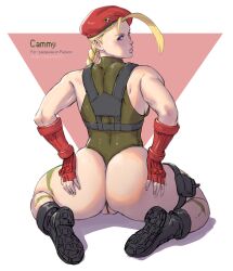 1girls ass ass_focus ass_grab big_ass blonde_hair cammy_white capcom dat_ass dim_lighting eyes eyes_open female female_only hat kasai_x3 lejeanx3 leotard looking_at_viewer looking_back open_mouth pawg presenting_ass pussy sleeveless_shirt solo street_fighter thick_thighs thighs thong thong_leotard