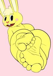 5_toes barefoot bunny cuddles cuddles_(htf) cyborg-steve edit feet foot_fetish foot_focus fuckboy furry happy happy_tree_friends humanoid_feet inviting lagomorph leporid lying male_only mondo_media presenting_feet rabbit rosy_cheeks soles toes