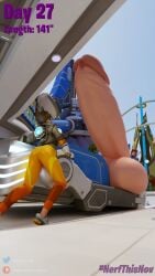 1futa 1girls 3d balls blizzard_entertainment bottomless d.va erection female futanari haptick hyper hyper_balls hyper_penis nerf_this_november no_nut_november overwatch penis tracer