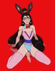 1boy bunny_ears disney fa_mulan fairybend femboy feminine_male genderswap genderswap_(ftm) leotard_aside long_hair male male_only mulan ripushko rule_63 solo thighhighs yaoi