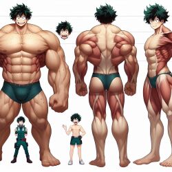 1male 1man abs ai_generated bara bara_tiddies bara_tits barefoot big_muscles concept_art cursed feet hyper_muscles izuku_midoriya large_pecs large_pectorals male_focus male_nipples male_only man man_boobs man_breasts man_tits manly masculine masculine_male muscle my_hero_academia pecs pectorals shorts size_comparison solo_male