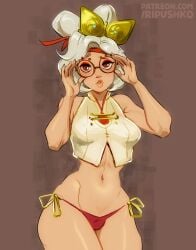 glasses panties purah purah_(tears_of_the_kingdom) ripushko tears_of_the_kingdom the_legend_of_zelda white_hair