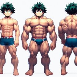 1boy 1male 1man abs ai_generated bara bara_tiddies bara_tits barefoot biceps big_feet big_muscles concept_art deltoids feet hyper_muscles izuku_midoriya large_pecs large_pectorals male_focus male_nipples male_only man man_boobs man_breasts man_tits manly masculine masculine_male muscle my_hero_academia pecs pectorals shorts solo_male trapezius