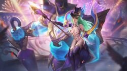 1girls big_breasts breasts curvy curvy_female female functionally_nude green_eyes green_hair heropans mobile_legends mobile_legends:_bang_bang naked nipples nude nude_female pussy thighhighs vexana_(mobile_legends)