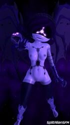 3d female_only murder_drones naked_female nipples purple_eyes robot robot_girl robot_humanoid solo splitalien tail tits_out uzi_(murder_drones) weird_eyes wings