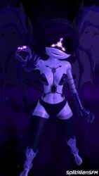 3d female_only murder_drones purple_eyes robot robot_girl robot_humanoid solo splitalien strapless_bra tail uzi_(murder_drones) watermark weird_eyes wings