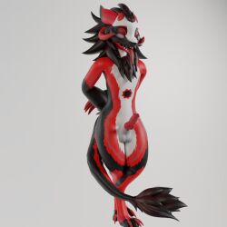 anthro blender_(software) erection genitals hi_res knot male penis pose standing wickerbeast