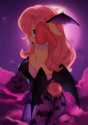 big_ass big_butt black_wings flutterbat_(mlp) fluttershy_(mlp) horse inconfortable my_little_pony pink_hair pony thighhighs yellow_fur