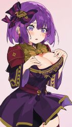 1girls bernadetta_von_varley breasts cleavage cleavage_cutout female female_only fire_emblem fire_emblem:_three_houses gbbgb321 large_breasts nintendo post-timeskip purple_eyes purple_hair short_hair short_purple_hair solo