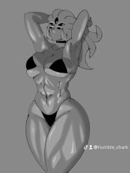 1girls alien alien_girl big_thighs bikini bikini_bottom bikini_top diana_(humble_shark) female female_only hourglass_figure huge_thighs humble_shark multi_eye shiny_skin thick_thighs thighs thunder_thighs