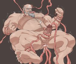 bald balls bara beard boner capcom da_ddy22 dadee erection facial_hair gouken male male_only male_urethral_insertion muscles muscular nude penis solo solo_male street_fighter tentacle tentacle_in_urethra tentacle_on_male urethral_insertion