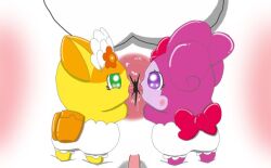 3girls anal anus chaco_(cocotama) cocotama licking_anus multiple_girls ribon_(cocotama) saliva