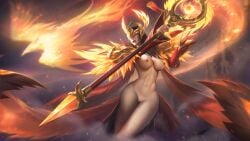 1girls big_breasts big_hips black_hair breasts curvy curvy_body curvy_female female female_only heropans hips mobile_legends mobile_legends:_bang_bang naked nipples nude nude_female nude_filter pharsa_(mobile_legends) pussy solo