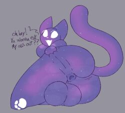 2022 anthro anus ass balls big_balls big_butt big_tail digital_drawing_(artwork) digital_media_(artwork) domestic_cat english_text felid feline felis fur galaxy_(lewdspacecat) genitals huge_balls male male_only mammal multicolored_body multicolored_ears multicolored_fur nonbinary_bunny pawpads paws purple_anus purple_balls purple_body purple_ears purple_fur purple_tail solo tail text thick_thighs two_tone_balls two_tone_body two_tone_ears two_tone_fur two_tone_tail watermark white_eyes white_pawpads wide_hips