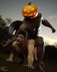 2023 2boys 3d anal anal_sex ass bara barazoku gay gay_anal gay_sex hairy_male halloween holidays jack-o'-lantern jack_o'_lantern male male/male male_focus male_only male_penetrated male_penetrating_male manly muscular_male penetration pumpkin pumpkin_head pumpkin_head_(character) sex solo_male werewolf yaoi