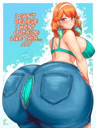 big_ass big_butt bubble_butt feathers hololive hololive_english hololive_myth large_breasts orange_hair red_head ripped_clothing ryusuke_kh_(ryusuke_kyte_hagane) ryusuke_kyte_hagane sideboob takanashi_kiara torn_open_bottoms virtual_youtuber vtuber