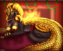 anthro areola ass bedroom_eyes big_breasts big_butt breasts brick_wall building capcom carpet christmas claws clothed clothing crossed_arms crossed_legs curvy_figure detailed_background digital_media_(artwork) dragon elder_dragon female fireplace glistening glistening_body gold_(metal) hi_res holidays horn house huge_breasts inside inviting kulve_taroth looking_at_viewer lying makeup mammal monster_hunter muscular narrowed_eyes nipples non-mammal_breasts nude out_of_frame partially_clothed scales scalie seductive shadow smile solo tail teeth thick_thighs tongue voluptuous wall_(structure) wide_hips yellow_eyes yellow_horn zadrex