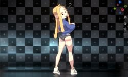 1girls 3d ? ?? accurate_art_style ass blender blonde_female blonde_hair blonde_hair_female blue_sweater checkered checkered_background checkered_panties female female_only jenny_breaker long_hair milf no panties question_mark savannahxyz shoes simple_eyes solo solo_female sweater youtube youtuber youtuber_girl