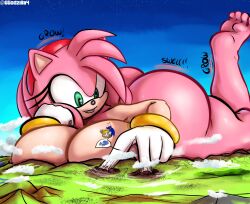 amy_rose big_ass big_breasts crushing crushing_tiny_person female general_godzilla giant_female giantess growth huge_ass huge_breasts hyper_ass hyper_breasts landscape_dwarfing macro micro_male nude sonic_(series) sonic_the_hedgehog tails