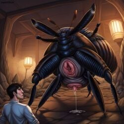 .ai 1boy 1girls ai_generated anal_juice antennae_(anatomy) anus arthropod cave darkeffect giant_insect imminent_sex insectophilia insects larger_female multi_arm multi_limb nightmare_fuel pussy pussy_juice smaller_male unusual_anatomy unusual_anus unusual_pussy