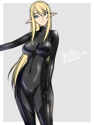 1girls 2010s 2019 3:4 5_fingers black_bodysuit black_clothing black_latex black_rubber blonde_hair bodysuit breasts cameltoe closed_mouth clothing diving_suit elf eyes female female_focus female_only fully_clothed green_eyes hair humanoid jpeg latex latex_clothing latex_suit light-skinned_female light_skin long_hair looking_at_viewer navel_line nxzzm open_eyes original original_character pointy_ears rubber rubber_clothing rubber_suit shiny_breasts shiny_clothes signature smile solo standing tight_clothing wetsuit