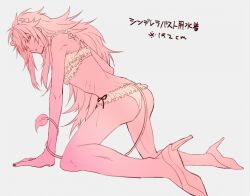 1boy aion_(show_by_rock!!) femboy frilly_underwear heels long_hair panties sanrio show_by_rock!! tall_male