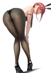 1girls ano_(gccx8784) ass ass_focus bending_over bunny_ears bunnysuit chainsaw_man high_heels makima_(chainsaw_man) pantyhose presenting_hindquarters red_hair seductive seductive_eyes seductive_look solo_female tagme yellow_eyes