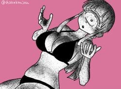 bikini cyclops cyclops_girl hitomi_sensei_no_hokenshitsu huge_breasts manaka_hitomi petrification petrified shake-o tagme