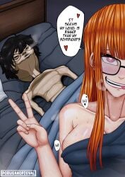 after_sex akira_kurusu guy_tired_after_sex_(meme) is_still_alive joker_(persona) meme persona persona_5 porusanpoisyal ren_amamiya sakura_futaba