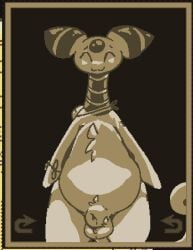 ampharos animal_genitalia anthro balls bracelet closed_eyes crotch_tuft fully_sheathed fur gameplay_mechanics generation_2_pokemon genitals jewelry male monochrome neckwear_only nintendo nude pokemon pokemon_(species) portrait sepia sheath smile solo standing three-quarter_portrait tuft xurora