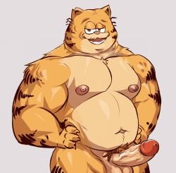 2023 anthro areola balls belly biceps biped cake4la columbia_pictures digital_media_(artwork) domestic_cat erection eyebrows facial_hair felid feline felis fur garfield_(series) genitals glans grey_background half-closed_eyes hi_res humanoid_genitalia humanoid_penis male male_only mammal moustache musclegut muscular muscular_anthro muscular_male muscular_thighs narrowed_eyes navel nipples nude open_mouth open_smile orange_body orange_fur paws,_inc. pecs penis pose pubes quads simple_background smile solo tan_body tan_fur teeth the_garfield_movie_(2024) thick_thighs tongue vein veiny_penis vic vic_(garfield) whiskers