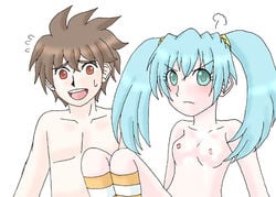 bakugan blue_hair brown_eyes brown_hair dan_kuso dan_kuso_(bakugan) green_eyes runo_misaki_(bakugan)