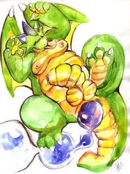 1futa 2010 anal brokenwing chubby dragon futanari goo horn overweight paws penis purplekecleon scalie solo_futa wings