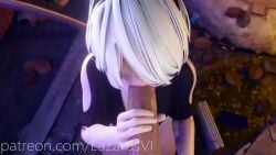 1boy 1boy1girl 1girls 3d animated athletic_female blowjob blue_eyes fellatio female handjob human lazarusvi light-skinned_male looking_pleasured male nier:_automata no_sound oral oral_sex pov sucking tagme video yorha_2b