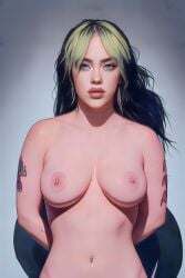 ai_generated billie_eilish breasts cartoonization celebcartoonizer celebrity large_breasts nude portrait realistic_version sex_slave_portrait slave topless