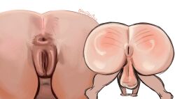 anus ass balls bent_over big_ass ditsiibug faceless_female faceless_male feet female huge_ass large_ass male pussy