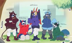 5girls big_ass big_breasts breasts busty clothed demon demon_girl dreamerknights female female_only female_transformation furry furry_female furry_only huge_ass huge_breasts mario_(series) nintendo oc oc_only original_character shy_gal