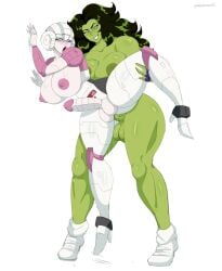 2023 2futas ambiguous_penetration arcee arcee_(g1) areolae artist_name autobot balls big_breasts big_penis blush breasts built-in_high_heels carrying_position crossover erection futa_on_futa futa_only futanari giant_breasts green-skinned_futanari green_hair green_skin hasbro heeled_feet high_heels huge_breasts hulk_(series) human human_on_humanoid human_on_robot humanoid humanoid_penis hung_bottom leg_up long_hair marvel marvel_comics milwommike nipples nude penis robot robot_futa she-hulk shoes spread_legs standing standing_on_one_leg tip_toes transformers transformers_g1 white_background