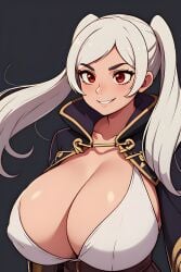 1girls ai_generated bra cloak female female_only fire_emblem fire_emblem_awakening gigantic_breasts nintendo rin8608 robin_(fire_emblem) robin_(fire_emblem)_(female) solo