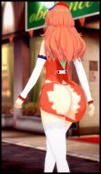 1girls 3d amanwithnoplan ass back_view exposed_ass hololive hololive_english hololive_myth long_hair orange_hair ripped_clothing takanashi_kiara virtual_youtuber walking