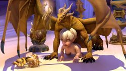 16:9 1boy 1boy1girl 1girls 2k 3d 3d_(artwork) bigger_male blender blonde_hair chromie doggy_style dracthyr dragon dragonflight female from_behind from_behind_position gnome gnome_(warcraft) gnome_female golden_eyes horn image male pale_skin piroguh scales scalie short_hair shortstack size_difference small_breasts smaller_male tagme twitter_username warcraft wings world_of_warcraft yellow_body yellow_eyes yellow_skin